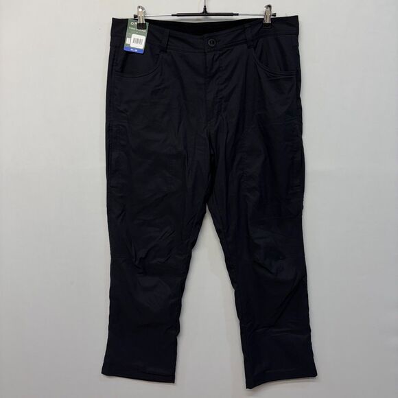NWT Orvis Men Fleece Lined Pants Size 36x30 Black Nylon Blend Outdoor D036 -27 - Picture 1 of 16
